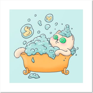 Bubble Bath SPA Cat Posters and Art